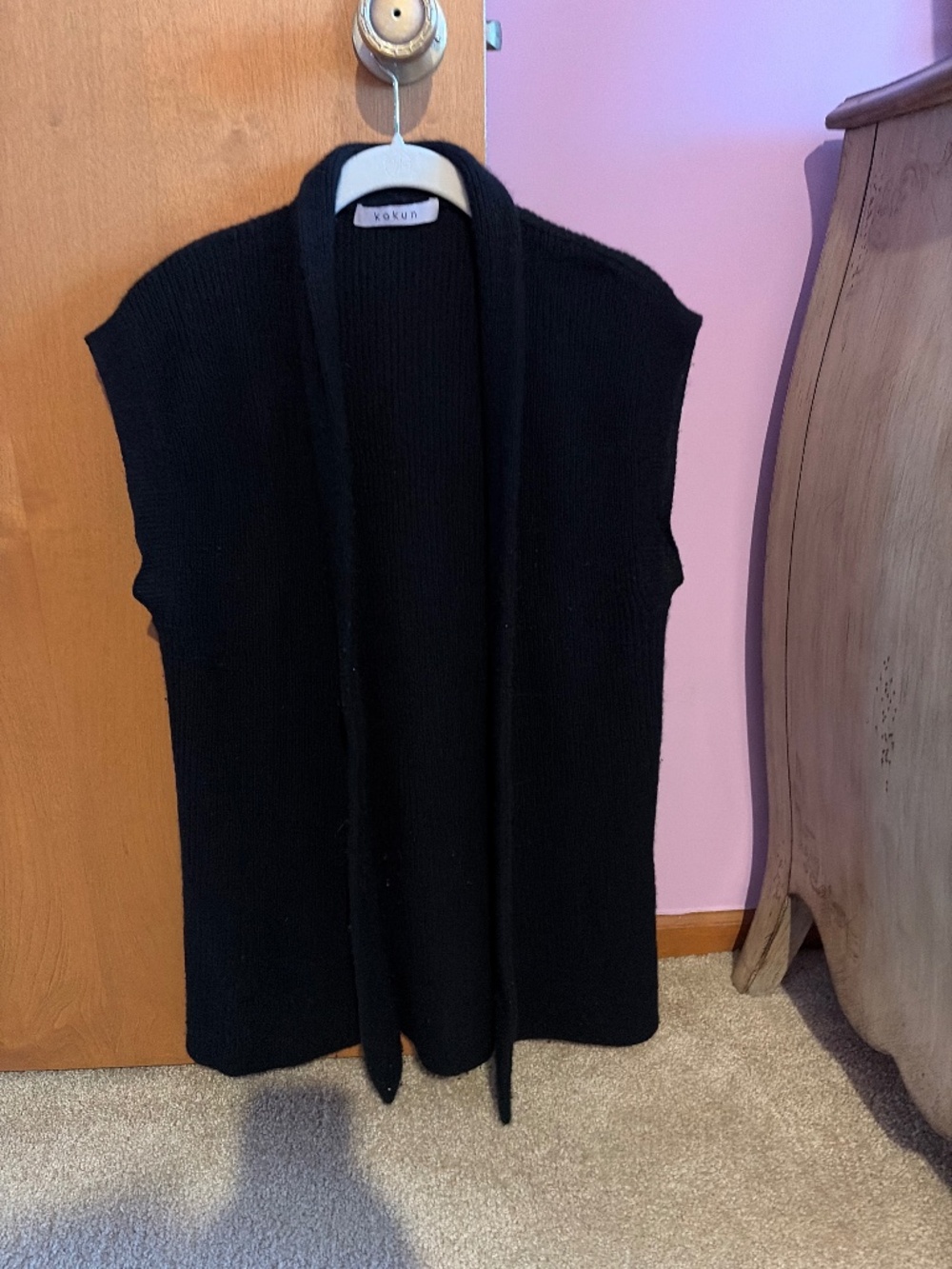 Kokun black sweater vest XS cashmere